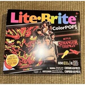 Netflix Stranger Things Lite Brite Colorpop! Full Color Templates 650 Pegs EUC